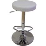 Kamusal Market Bar Taburesi Krom Tepsi Ayaklı Beyaz Renk