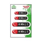 Kan Grubu 0 Rh(+) Siyah Dörtlü Damla Etiket