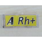 Kan Grubu Etiketi A Rh Pozitif (A Rh +) Şeffaf Kutulu (Sarı) Kan Grubu Kartı