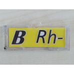 Kan Grubu Etiketi B Rh Negatif (B Rh -) Şeffaf Kutulu (Sarı) Kan Grubu Kartı