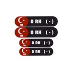Kan Grubu Kask Etiketi 4 Parça 0 Rh + Etiket Sticker