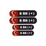Kan Grubu Kask Etiketi 4 Parça B Rh + Etiket Sticker