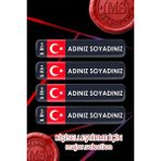 Kan Grubu Kask Set Sticker Kişiye Özel Etiket Motor Bisiklet Araba 4 Adet Folyo Etiket - 10 x 2 cm - Siyah