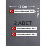 Kan Grubu Sticker, Türk Bayraklı Kan Grubu Sticker, Araba Oto Motosiklet Karavan Sticker 02523 12X1,5 Cm