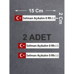 Kan Grubu Sticker, Türk Bayraklı Kan Grubu Sticker, Araba Oto Motosiklet Karavan Sticker 02523 15x2 Cm