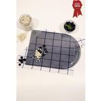 Kanallı Cam Kesme Tahtası - Cam Kesme Tablası | Füme Cam - Kenarı Oval | 25cm x 35cm | Patentli Ürün