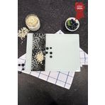 Kanallı Cam Kesme Tahtası - Cam Kesme Tablası | Ornament Beyaz Fon | 25cm x 35cm | Patentli Ürün