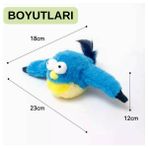 Kanat Çırpan, Ses Çıkaran ve Kuşu Sallayan Çok Satanevcilhayvanpeluşoyuncakelektrikli Kedi Oyuncağı - Açık Mavi