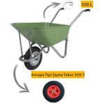 Kanat Ecoplast El Arabası -100 Litre- Tüplas Burçlu Teker Avrupa Tipi Şişme Teker