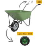 Kanat Ecoplast El Arabası -100 Litre- Tüplas Burçlu Teker Şişme 400-8 Ebat Teker
