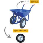 Kanat Iki Tekerlekli Şişme 350-7 Ebat Teker Demonte El Arabası 0.80 mm Sac