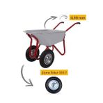 Kanat Plus Galvanizli İki Teker Demonte El Arabası 0.90 Mm Sac Şişme 350-7 Ebat Teker