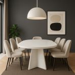 Kanatlı 180X90X75 (Kalın Kenar 36MM) Yemek Masası Mutfak Masası Çok Amaçlı Masa (Sadece Masa) - Beyaz