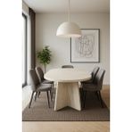 Kanatlı 180X90X75 (Kalın Kenar 36MM) Yemek Masası Mutfak Masası Çok Amaçlı Masa (Sadece Masa) - Traverten