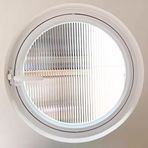 Kanatlı Pencere, Siyah Yuvarlak Dönebilen Kanatlı Pencere - Temperli Cam Kulübe, Banyo, Yatak Odası, Oturma Odası için Alüminyum Alaşımlı - 35,43 inç/90 cm Yedek Çözüm