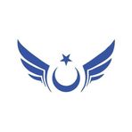 Kanatlı Türk Bayrağı Araba Sticker 17X17 Cm Mavi