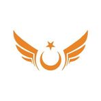 Kanatlı Türk Bayrağı Araba Sticker 17X17 Cm Turuncu