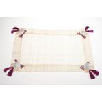 Kanca Ev Amerikan Servis Sinamay Hasır Doğal Malzeme Deniz Kabuklu Mor Fiyonklu 33*48 cm 2 Lİ SET OLARAK SATILMAKTADIR.