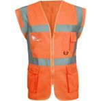 Kanca Fileli Yazlık Mühendis Yeleği (Sarı - Turuncu) - XL