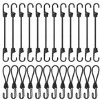 Kancalı germe lastiği, 12 adet genişletici, çift kancalı, 30 cm, 12 adet kancalı lastik gergi, 16 cm, güneş tentesi, çadır, römork, ağ, branda, havuz örtüsü, ağ, afiş, kamp için