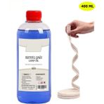 Kandillo, Mavi Kandil Yağı, 400 ml, Kokusuz, Dumansız, Iç Mekan Gaz Lambası Yakıtı + 50 cm Fitil - 1 Adet