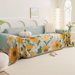 Kanepe Örtüleri Büyük 3 Kişilik Dokuma Koltuk Örtüsü Püsküllü Battaniye Nefes Alabilir Çok Yönlü Kanepeler için Büyük Örtüler Çekyat ve Koltuk için 180 x 420 cm Çiçekli Kelimeler