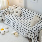 Kanepe örtüsü, %30 pamuk, 70 polyester, kanepe örtüsü, koyu mavi, çiçekli koltuk kılıfı, 1 kişilik (180 x 130 cm)