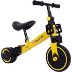 Kangrui-HB Çocuk Üç Tekerlekli Bisiklet Bebek Pedallı Scooter Çocuk Denge Aracı Büküm Yürüteç 1-5 Yaşında Çocuk Oyuncak Araba (Yurt Dışından) - Koyu Sarı