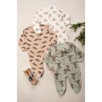 Kanguru Koala Desenli Patikli 3lü Tulum Set 3-6-9 Ay - Çok Renkli - 0 - 3 Ay