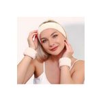 KANİNCHEN Süper Soft Spa Takımı 2 Adet Yüz Yıkama Bilekliği Ve Elastik Saç Bandı Sporcu Spa Bileklik 3'lü Set