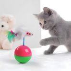 Kanji Kedi Oyun Topu Tüylü Fareli Hacı Yatmaz Eğitici Yavru Kedi Fare Kovalama Oyuncağı - Devrilmeyen Plastik PP ve Peluş Tüyler ile Kedinizin Avcılık İçgüdülerini Geliştirir