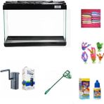 Kanki Pet 30 cm KP3018 Siyah Renkli Kapaklı Akvaryum Hazır Set ( 9 Litre )