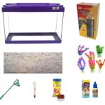 Kanki Pet 50 Cm KP5018 Mor Renkli Kapaklı Akvaryum Hazır Set ( 26 Litre )