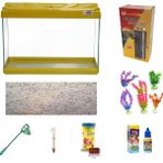 Kanki Pet 50 cm KP5018 Sarı Renkli Kapaklı Akvaryum Hazır Set ( 26 Litre )