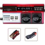 Kanonik Education 12V 2000W Modifiye Sinüs Inverter Araç ve Güneş Enerjisi Uyumlu, Çift Usb, Çift Priz ve Çakmaklık Epilons - Renkli