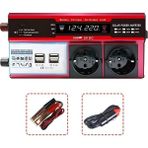 Kanonik Education 12V 2000W Modifiye Sinus Inverter Araç ve Güneş Enerjisi Uyumlu, Çift Usb, Çift Priz ve Çakmaklık - Renkli
