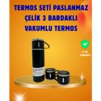 Kanonik Education 500 ml Isı Korumalı Çelik Termos ve Bardak Seti | Silikon Tabanlı, Şık ve Pratik