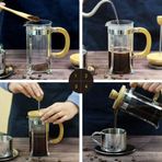 Kanonik Education Ahşap Detaylı 600 ml Cam French Press