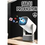 Kanonik Education Akıllı Projeksiyon Powerbankli Taşınabilir Sinema Projektörü 4k HD Kaliteli