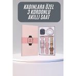 Kanonik Education Akıllı Saat 3 Kordonlu Ve Aksesuarlı Bayanlar Için Şık Rose renk