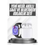 Kanonik Education Akıllı Saat Gümüş Kasa Bluetooth Kulaklık Hediyeli Çok Fonksiyonlu İkili Set