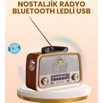 Kanonik Education Eskitme Tasarımlı Ahşap Bluetooth Radyo LED Aydınlatmalı