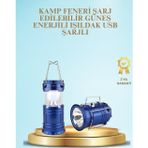 Kanonik Education Güneş Enerjili Kızaklı Şarjlı Büyük Boy Kamp Feneri – USB Çıkışlı, Katlanabilir, Çok Fonksiyonlu