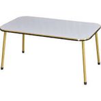 Kanonik Education Orta Sehpa Beyaz Kr Metal Ayak Çift Gold