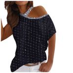 Kanpola 3D kadın tişörtü, askısız, kısa kollu bluz, baskılı, tunik, yazlık, yuvarlak yaka, gömlek, renkli yazlık bluz, bol üst giyim, tişört, üst giyim, B - Beyaz, XL