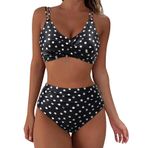 Kanpola B Siyah Dolgulu Karın Bölgesi Mayo Çapraz Modası İki Parçalı Mayo Yüksek Belli Bikini Altı Plaj Yaz Üst Kadın Bikini Seti