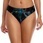 Kanpola B Yeşil Alt 3D Baskılı Kısa Yaz Mayosu Hızlı Kurur Yüzme Şortu Yüksek Bel Streç Sörf Şort Yaz Plaj Su Sporları İçin Kadın Bikini Alt