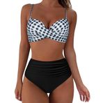 Kanpola Bikini Kadın Seti, Karın, Uzakta Mayo Modası, Ayarlanabilir Crossover, İki Parçalı Mayo Push Up Kupalı Mayo Derin V Yaka Mayo Yüksek Bel Mayo Plaj Modası, Gri, M