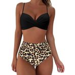 Kanpola Bikini Kadın Seti, Karın, Uzakta Mayo Modası, Ayarlanabilir Crossover, İki Parçalı Mayo Push Up Kupalı Mayo Derin V Yaka Mayo Yüksek Bel Mayo Plaj Modası, Haki., S