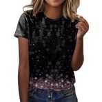 Kanpola büyük beden tişört, bayan, renkli çiçek baskılı, tunik bluz, tişört, moda, ilkbahar, yaz, kadın bluzu, büyük beden, basic gömlek, tişört, üst, rahat, bol bluz, yazlık tişört, A-lila, XL